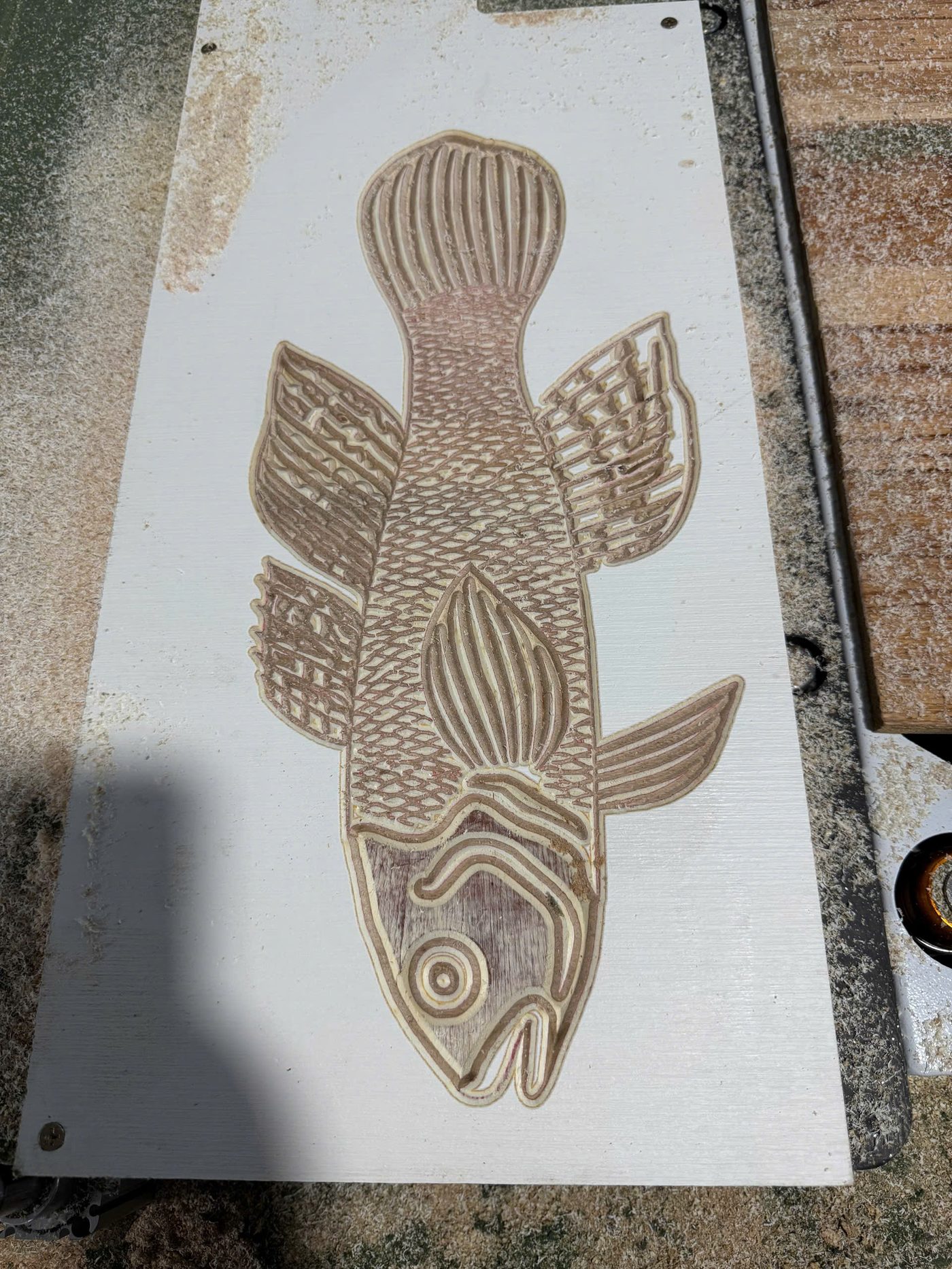 Tranh gỗ cá chép chạm khắc CNC