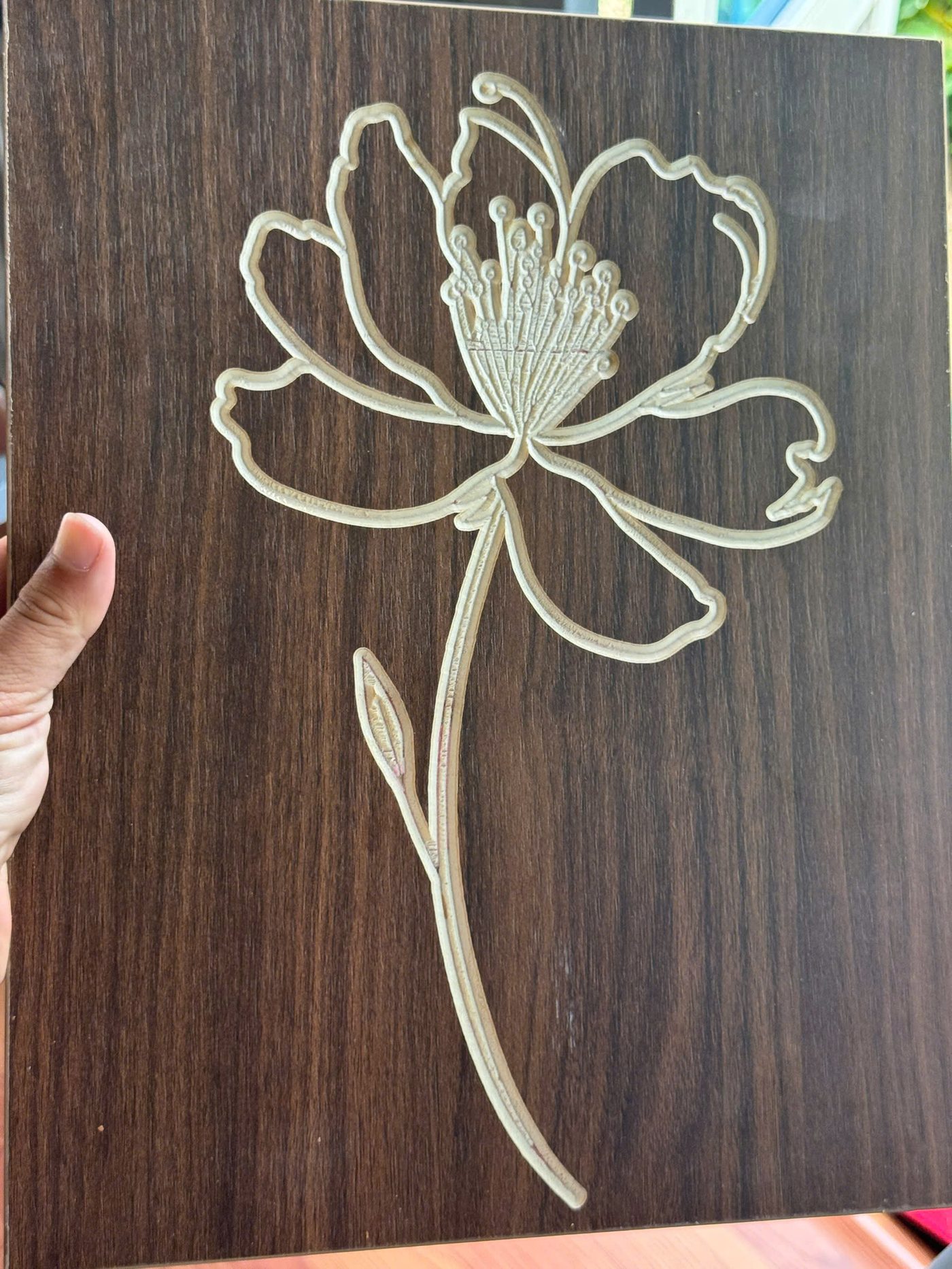 Tranh gỗ hoa mẫu đơn